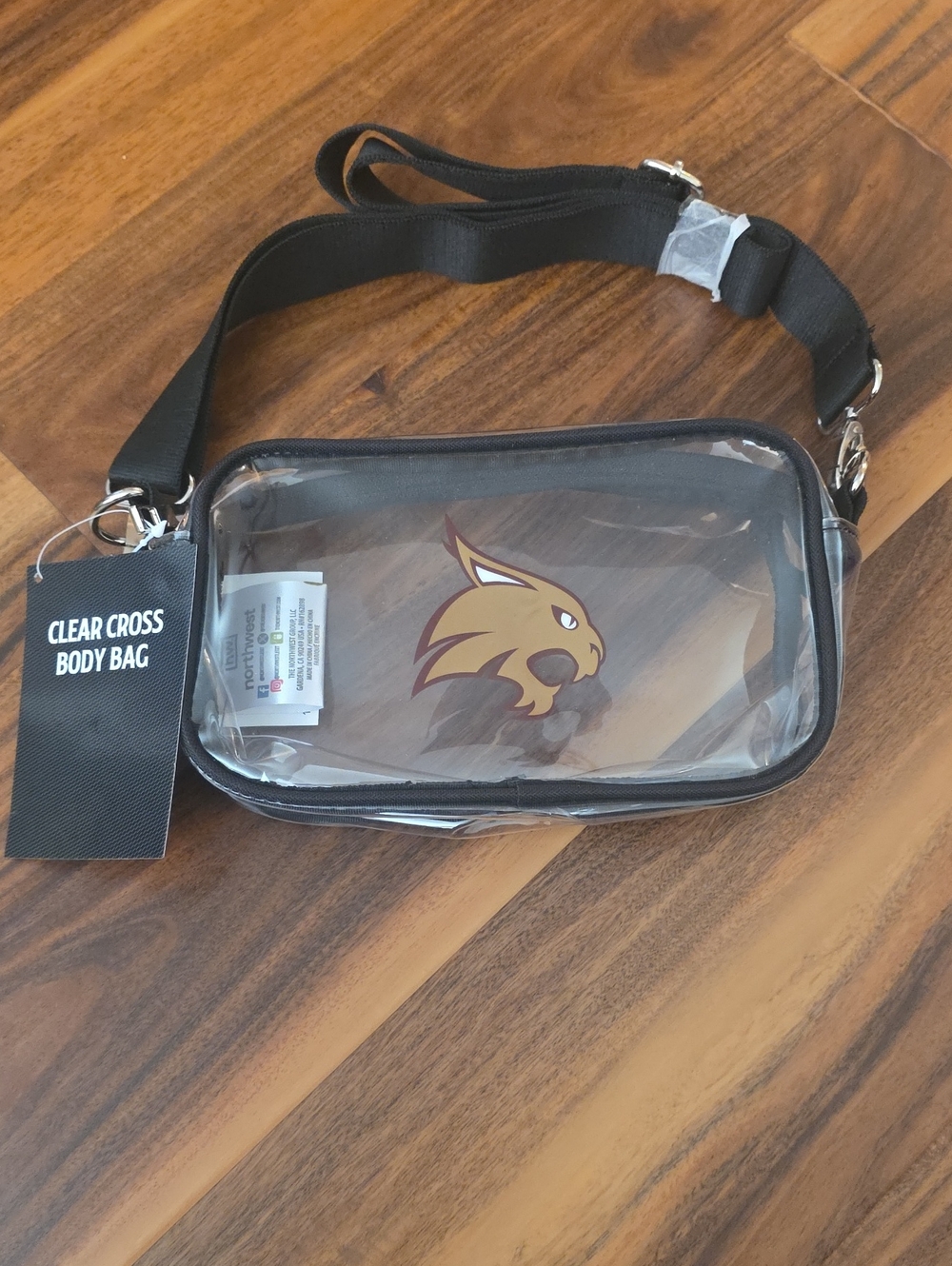 NWT Northwest Clear Crossbody Bag Bobcats Gold Logo TEXAS STATE University